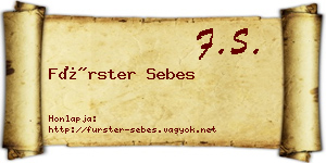 Fürster Sebes névjegykártya